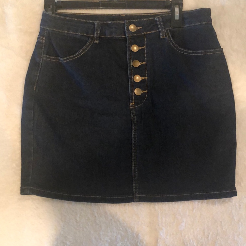 denim mini skirt
